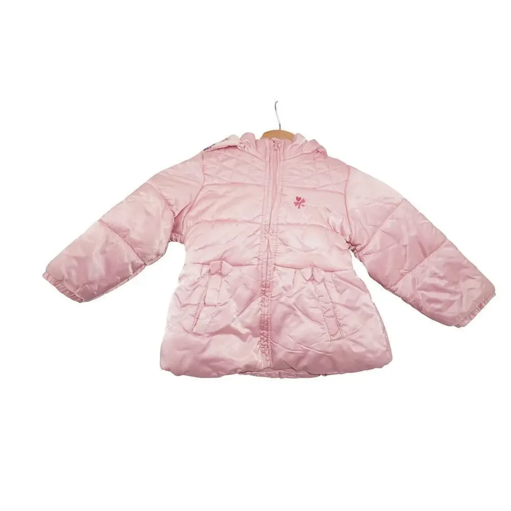 OshKosh B’gosh Toddler Pink Quilted Puffer Jacket 2T Hooded  Fleece Lined
